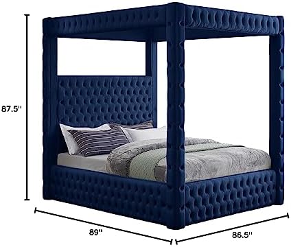 Meridian Furniture RoyalNavy-K Royal Collection Modern | Contemporary Velvet - Image 3