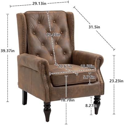 NicBex Lounge PU Recliner Chair, Diamond Quilted Accent Armchair - Image 2