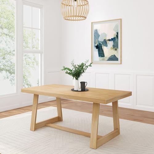 Plank+Beam Classic 72 Inch Dining Table, Rectangular, Blonde Wirebrush by PlankBeam