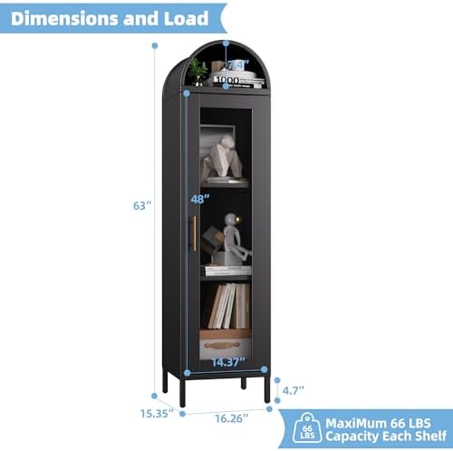 METAN Narrow Metal Arched Display Cabinet - Image 2