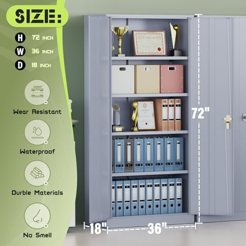 SUNCROWN 72" Metal Storage Cabinet - Image 3