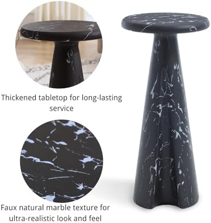 Modern Faux Marble Bedside Table - Image 4