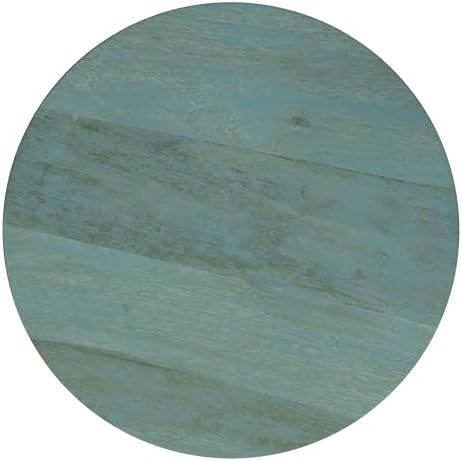 SIMPLIHOME Robbie 16" Wide Solid Wood Round End Table in Teal Wash - Image 4