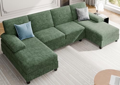 Sectional Couches for Living Room, 106 in U Shaped Couch Soft Sectional Sofa by Meilocar