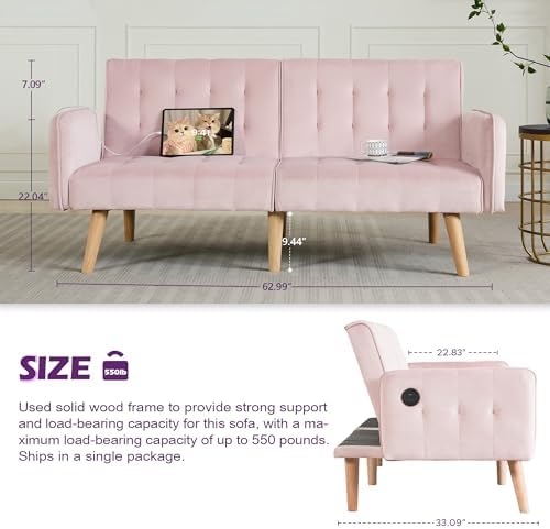 65'' Convertible Futon Sofa Bed - Image 2