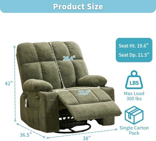 IDEALHOUSE Oversized Rocking Recliner Chair - Image 2