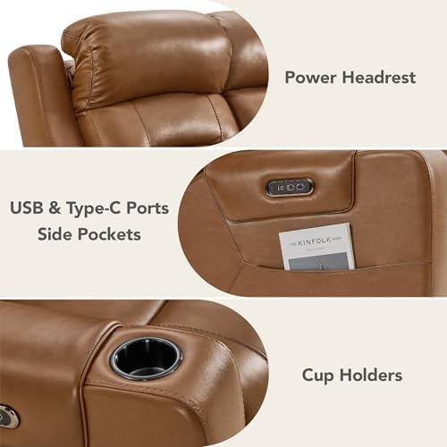 Watson & Whitely Genuine Leather Power Reclining Sofa & Loveseat Set - Image 5
