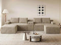 GNIXUU 140.6" Camel Boneless Cloud Sectional Couches by GNIXUU