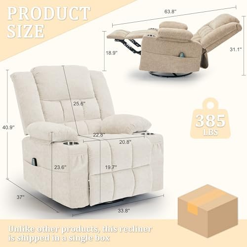 Korser 360° Swivel Rocker Recliner - Image 2