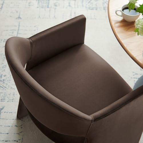 Modway Talia Performance Velvet Dining Armchair in Chocolate Brown - Image 5