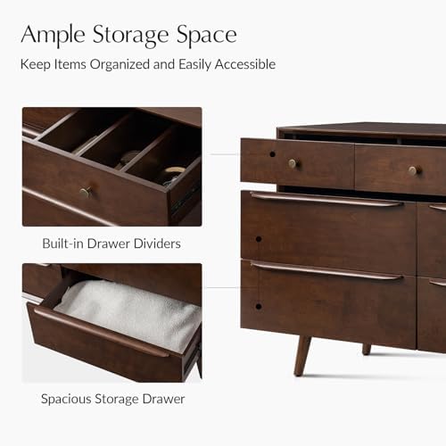 HULALA HOME 7 Drawer Dresser for Bedroom, Wooden Bedroom Drawer Dresser - Image 5