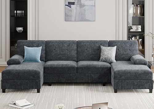Sectional Couches for Living Room, U Shaped Couch 4 Seat Sectional Sofa - Image 3