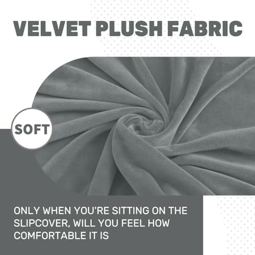 MAXIJIN Velvet Stretch Couch Cushion Covers Soft Sofa Cushion Cover Replacement - Image 3