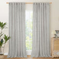 Dark Grey Linen Semi Sheer Curtains 52X95 Inch by YoungsTex