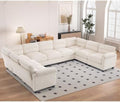 HAOMARKETS 141" Wide Modular Sectional Corner Sofa Couch, Oversized Corduroy U by HAOMARKETS