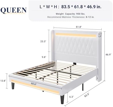 Allewie Queen Size Upholstered Bed Frame - Image 2