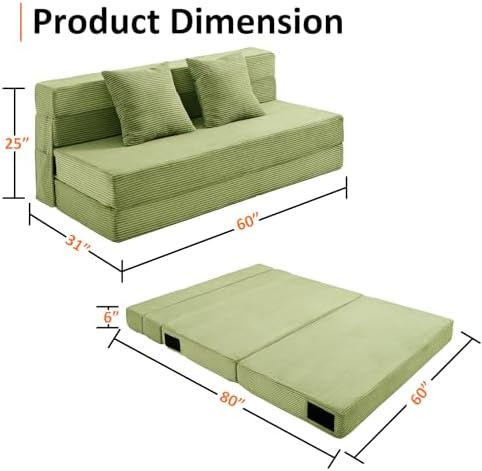 JKMAX Queen Size Folding Sofa Bed - 4 in 1 Convertible Sleeper Chair - High - Image 2