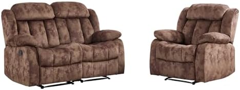 EBELLO Manual Reclining Sofa Set, Classic Recliner Sofa - Image 7