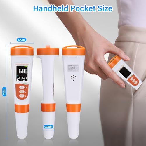 hygger Pool Salt Tester & PH Meter, 5-in-1 Digital Pool Water Tester, High - Image 5
