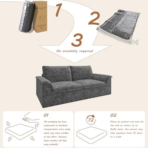 EASE MOOSE 83" Modular Loveseat Sofa, Boneless Couches - Image 3