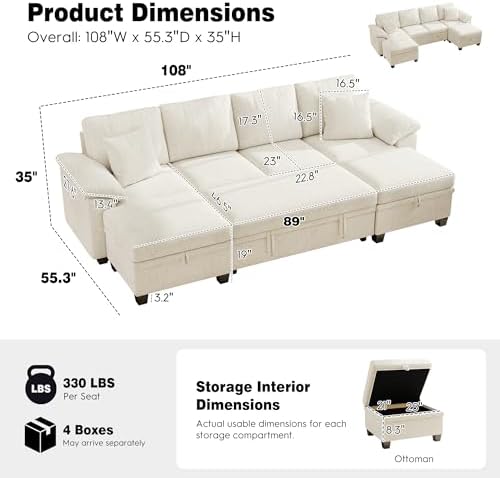 Ihanherry 108" Modular Sectional Sofa - Image 3