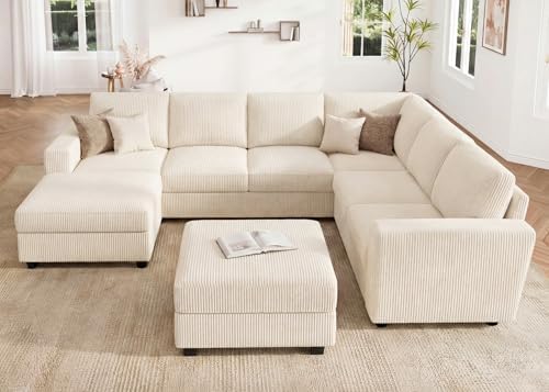 HONBAY Corduroy Sectional Couch - Image 3