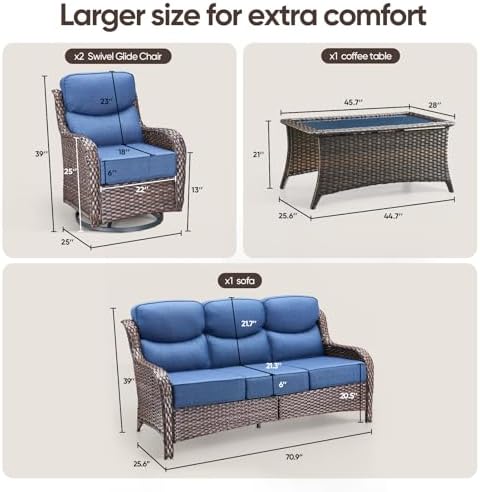 Swivel Patio Chairs sofa Set of 4 - Image 2