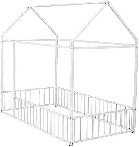 Flieks Twin Size Metal Bed House Bed Frame - Image 6