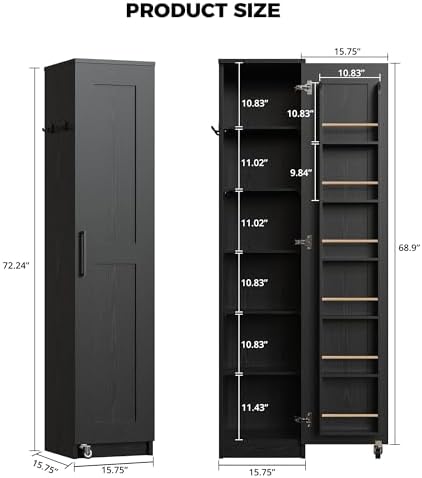 IRONCK Narrow Kitchen Pantry Cabinet, Slim - Image 2