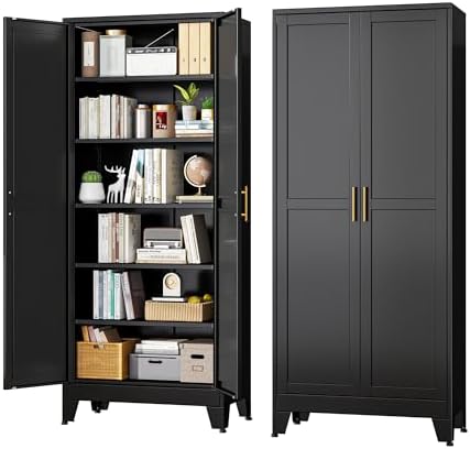 Black Metal Storage Cabinet by RISTERN