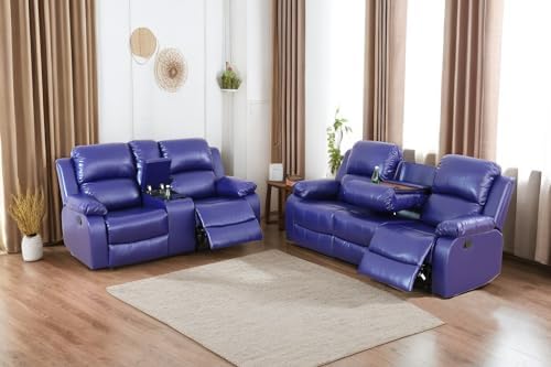 A Ainehome Living Room Furniture Set Leather Recliner Sofa Set Loveseat Chair by AAinehome