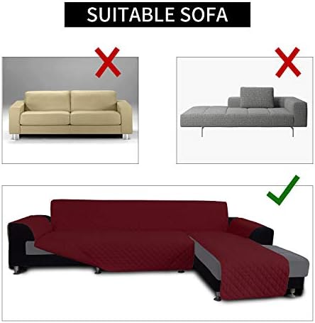 Easy-Going Reversible L-Shape Sectional Couch Cover, Christmas Red - Image 4