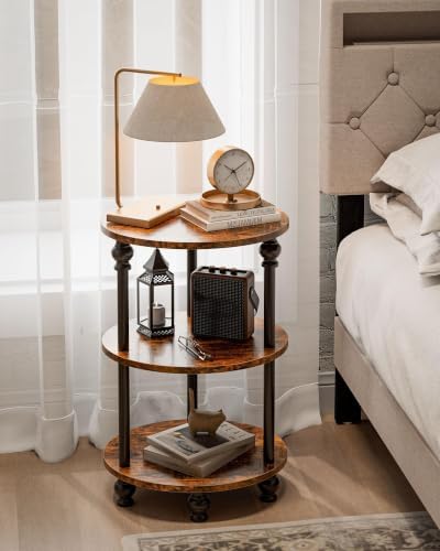 Round Small End Table with Classic Turned Legs, 3 Tier Oval Accent Table - Image 7