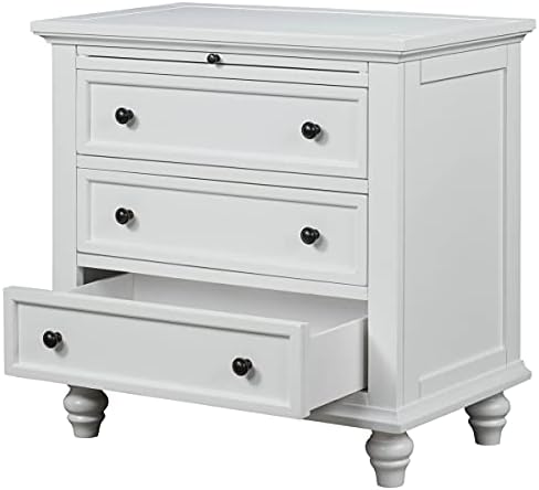 LUMISOL 27.6'' Nightstand with Pull Out Tray and 3 Drawers - Image 4