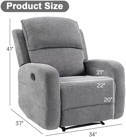 EBELLO Manual Living Room Furniture Reclining Couch Set, Soft Fabric Chair - Image 2