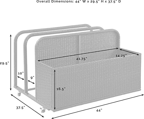 Crosley Furniture Palm Harbor Wicker Outdoor Storage Pool Caddy - Image 4
