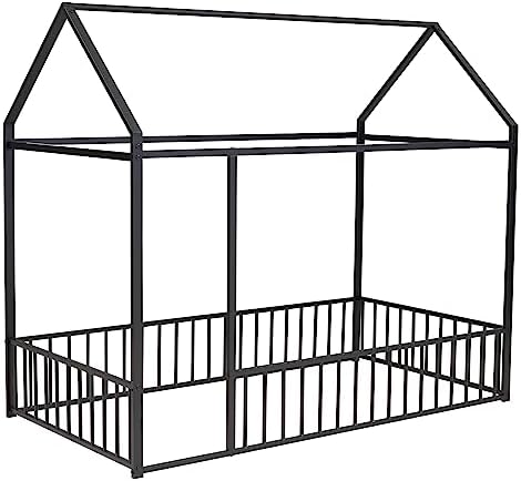 Flieks Twin Size Metal Bed House Bed Frame - Image 5