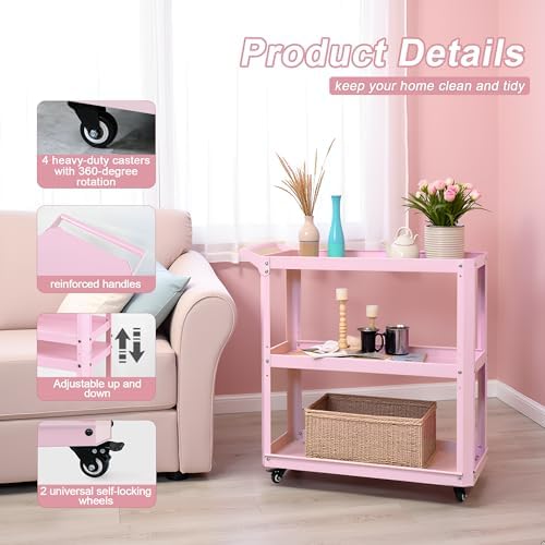 3 Tier Metal Utility Rolling Cart - Image 4
