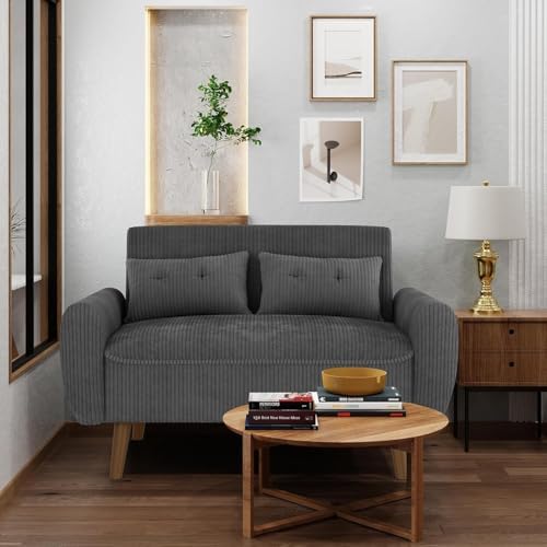Shintenchi 48'' Loveseat Sofa, Mid-Century Modern Upholstered Couch Deep Seat - Image 3