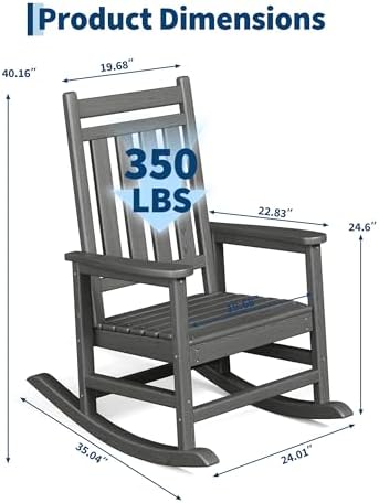 Garvee HDPE Rocking Chair Outdoor - Image 3