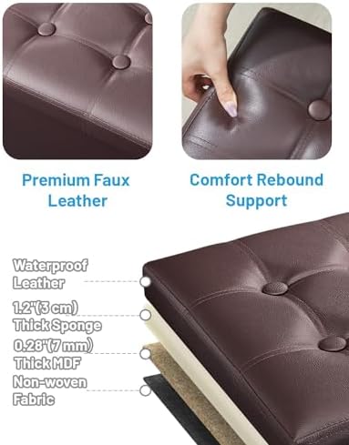 AmasSmile Ottoman with Storage, Folding Stool - Image 6