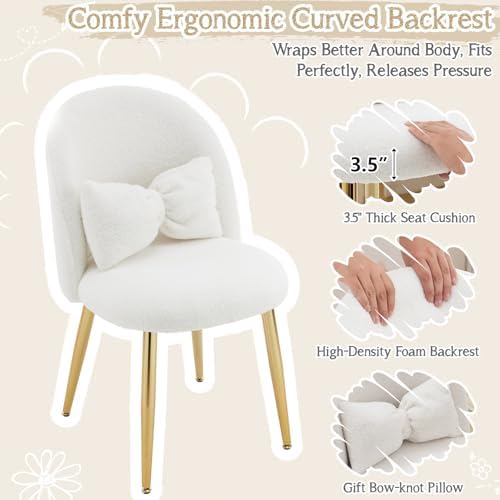 VINGLI Boucle Girls Vanity Chair - Image 4