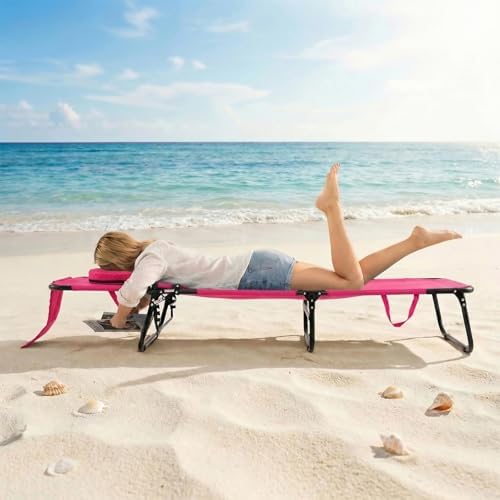 GYMAX Tanning Chair, 330lbs Beach Lounge Chair - Image 2
