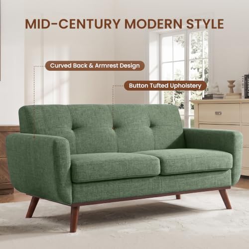 56" Small Loveseat Sofa Mid Century Modern Mini Love Seat - Image 3