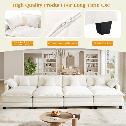 Hanherry Modular Sectional Sofa, Cloud Couch - Image 4