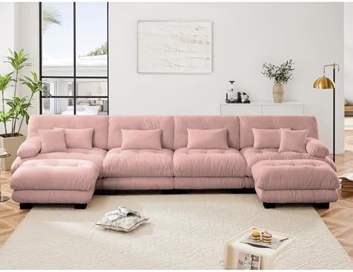Modular Sectional Sofa for Living Room, Oversized 4 Seater Beige Sectional - Image 3