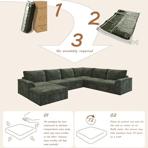 EASE MOOSE Boneless Couches, Cloud Couch Sectional - Image 3