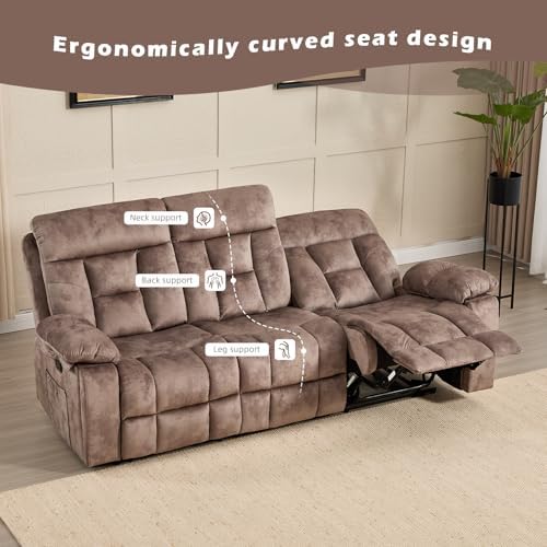 CANMOV 3 Seat Manual Recliner Sofa, Modern Reclining Sofa - Image 4