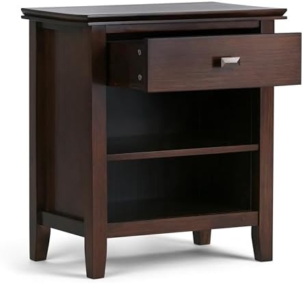 SIMPLIHOME Artisan 24" Wide Solid Wood Bedside Table in Russet Brown - Image 4