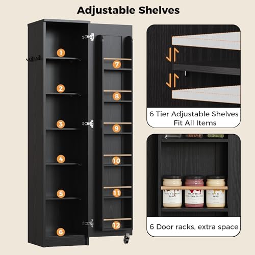 IRONCK Narrow Kitchen Pantry Cabinet, Slim - Image 5